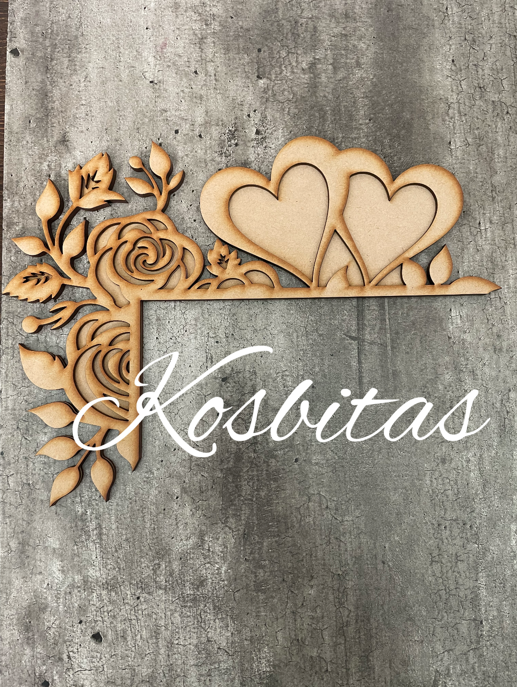 Esquinero para puerta rosas corazón