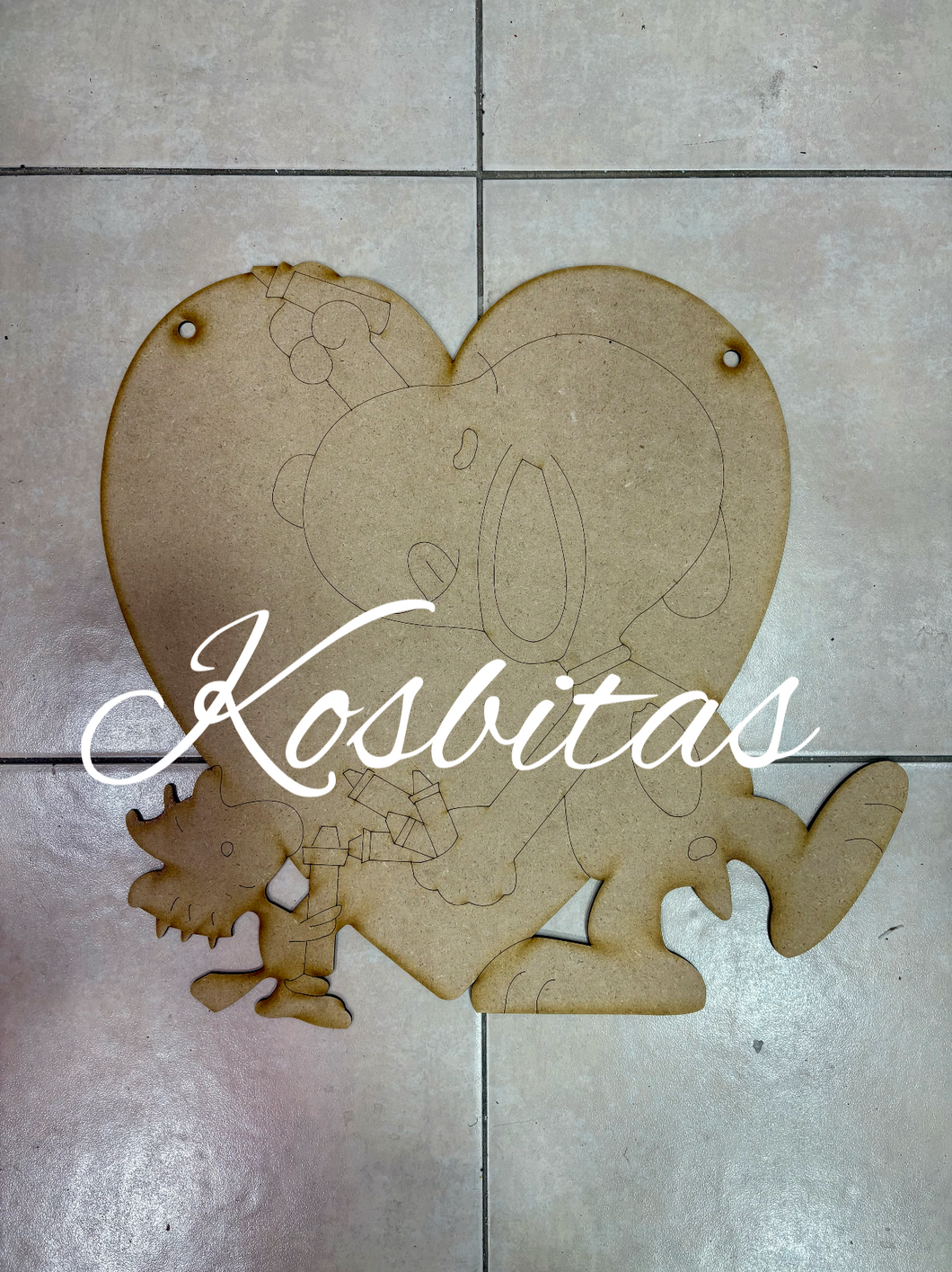 Colgante Snoopy crayolas corazón