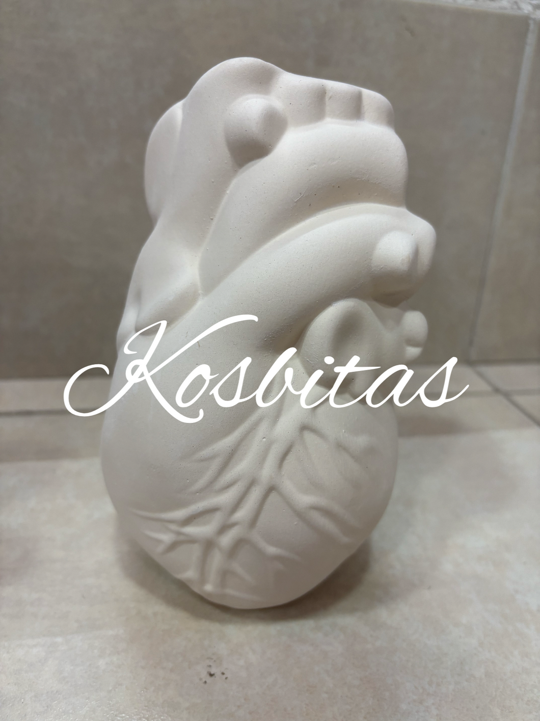 Florero corazón anatómico