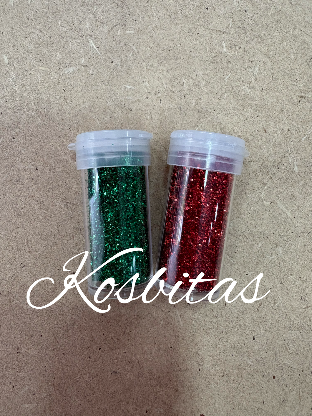 Diamantina fina roja y verde Navidad