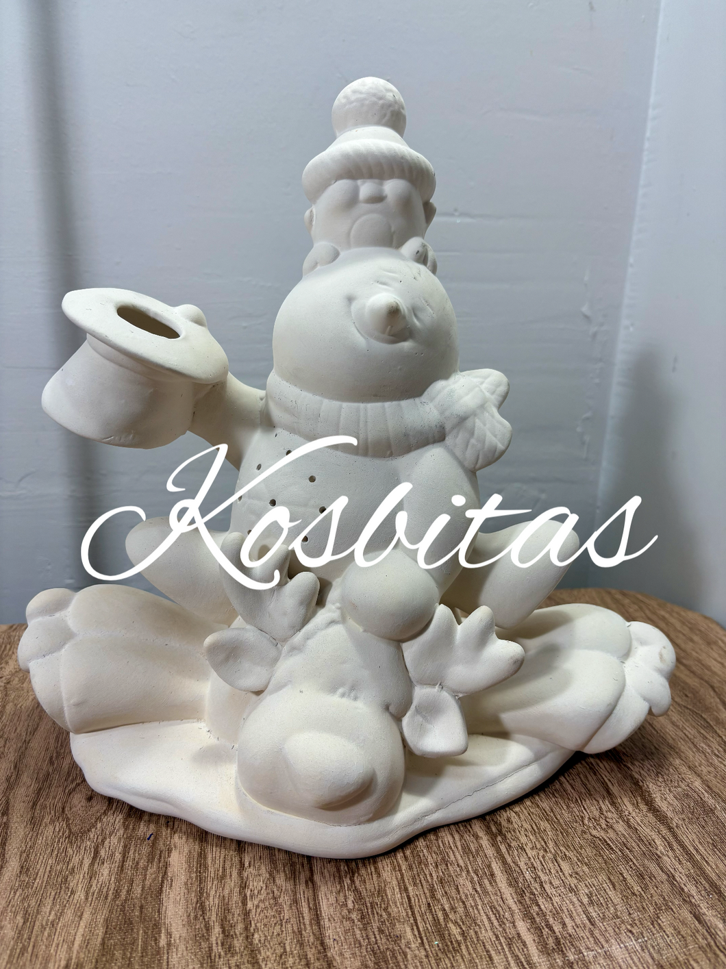 Tótem reno nieve y pingüino