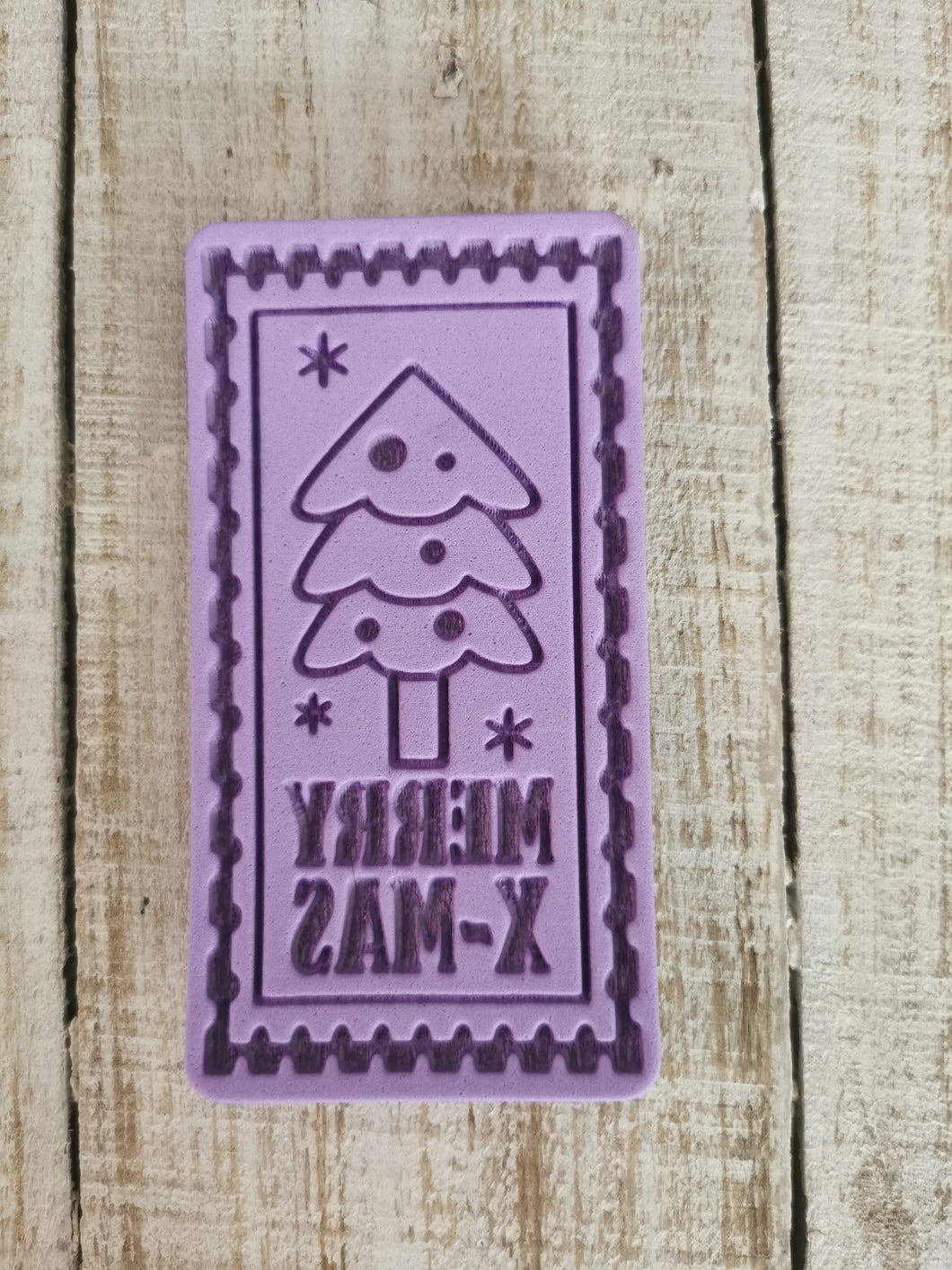 sello postal árbol merry x-mas