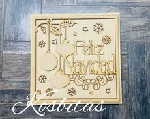 Cargar imagen en el visor de la galería, Bastidor Feliz Navidad 40x40cm
