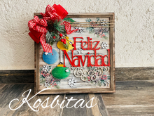 Cargar imagen en el visor de la galería, Bastidor Feliz Navidad 40x40cm
