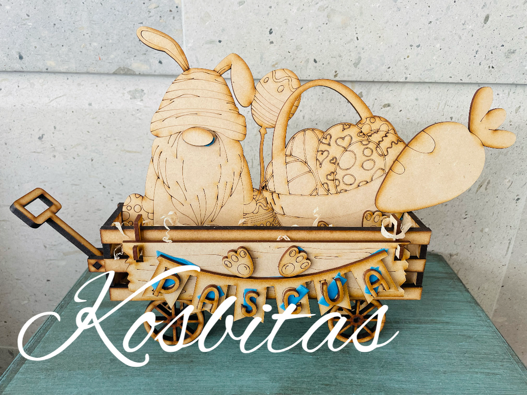 Aplicaciones carreta gnomo pascua