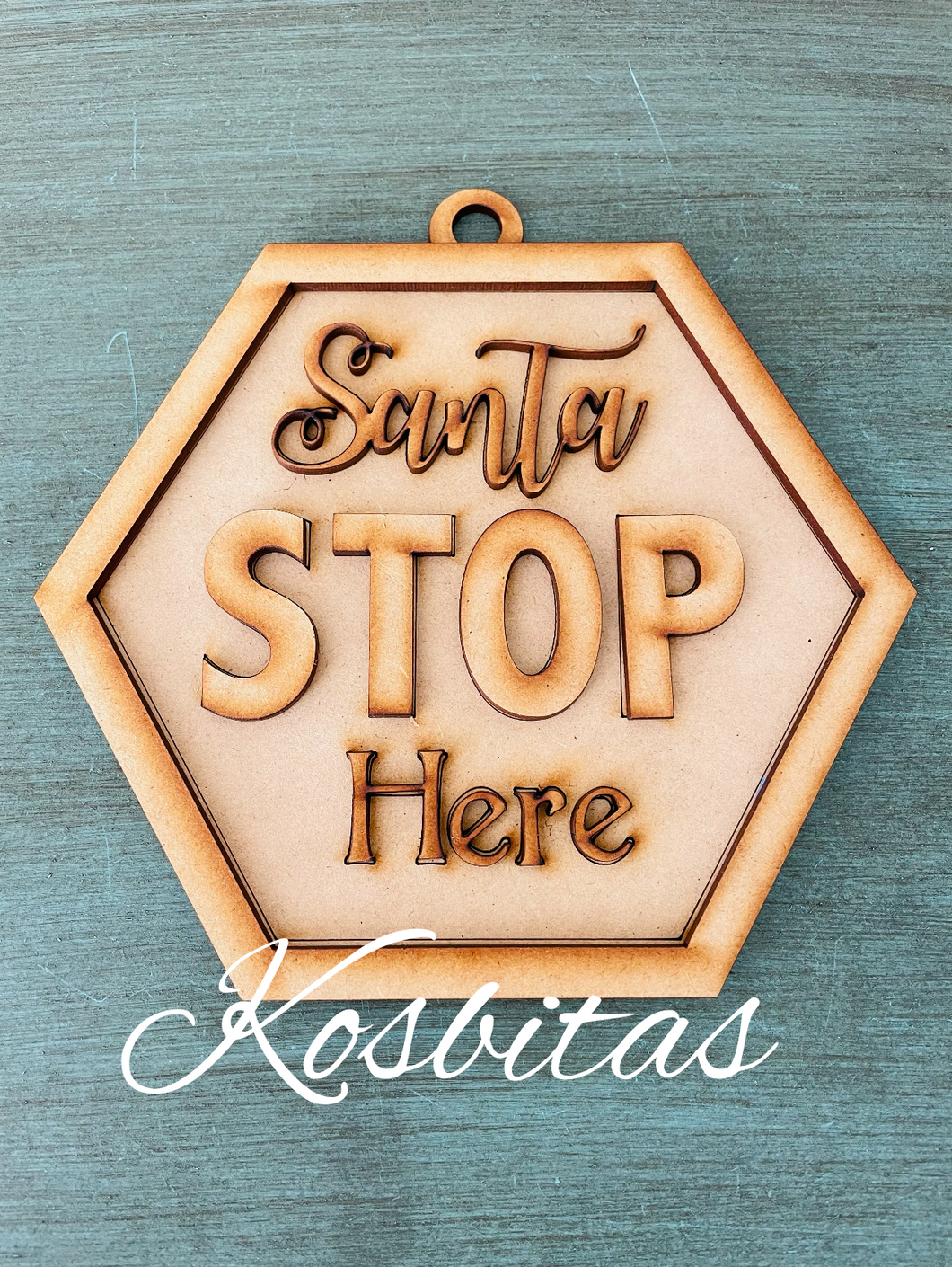 Esfera Stop Santa   20x18cm