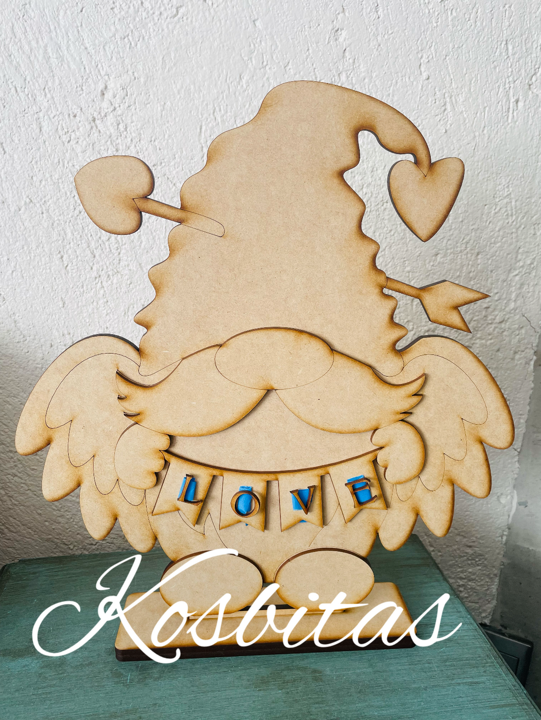 Gnomo cupido con base 40cm