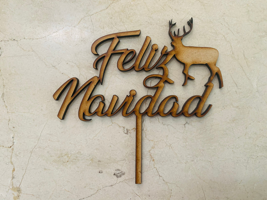 Cake topper feliz navidad reno