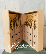 Cargar imagen en el visor de la galería, Caja calendario de adviento villa navideña
