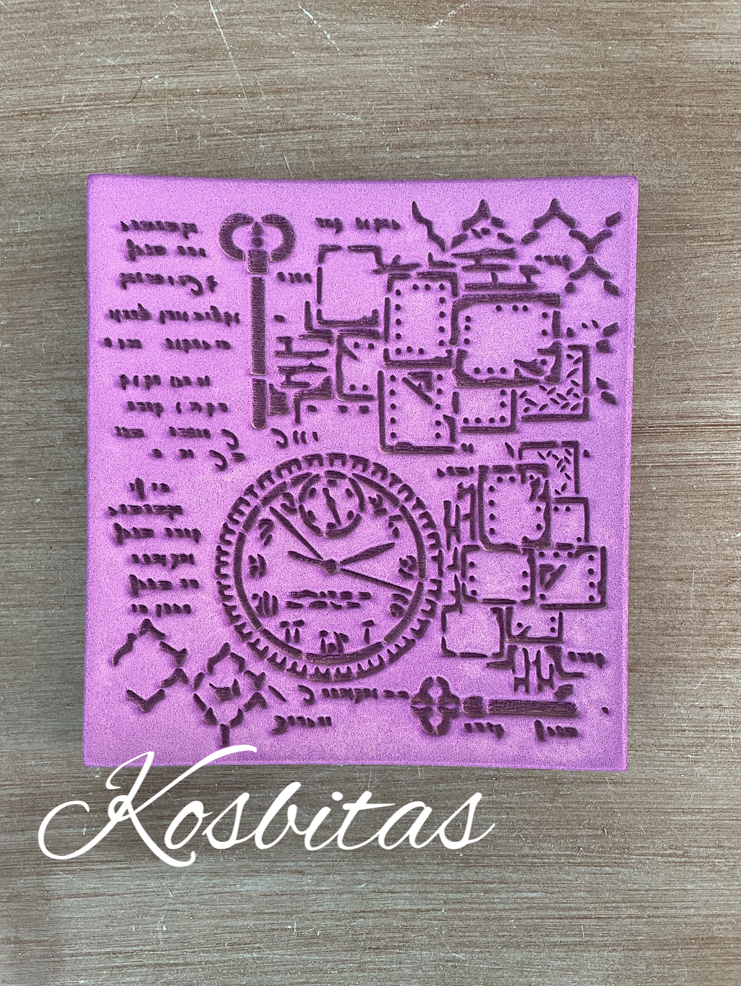 Sello textura reloj fierro