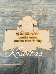 Borrego detrás puerta 29.5x22cm