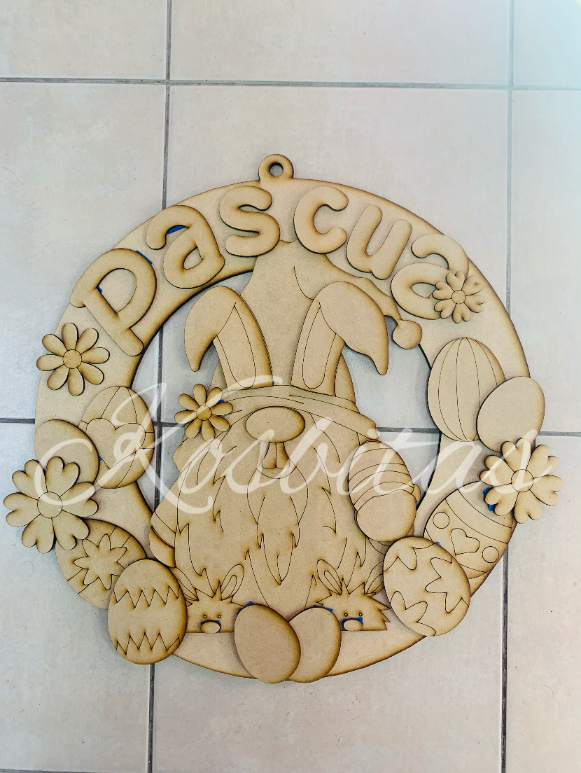 Corona gnomo dientes conejo 40cm