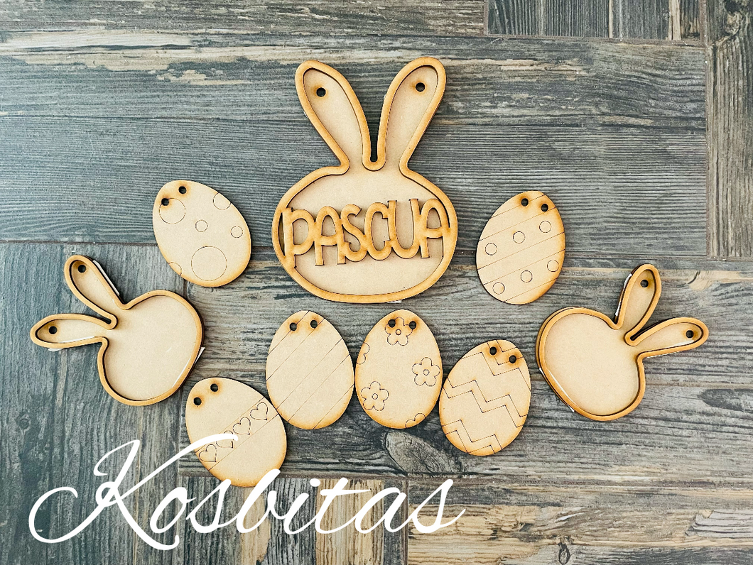 Guía Cara conejo y huevos pascua