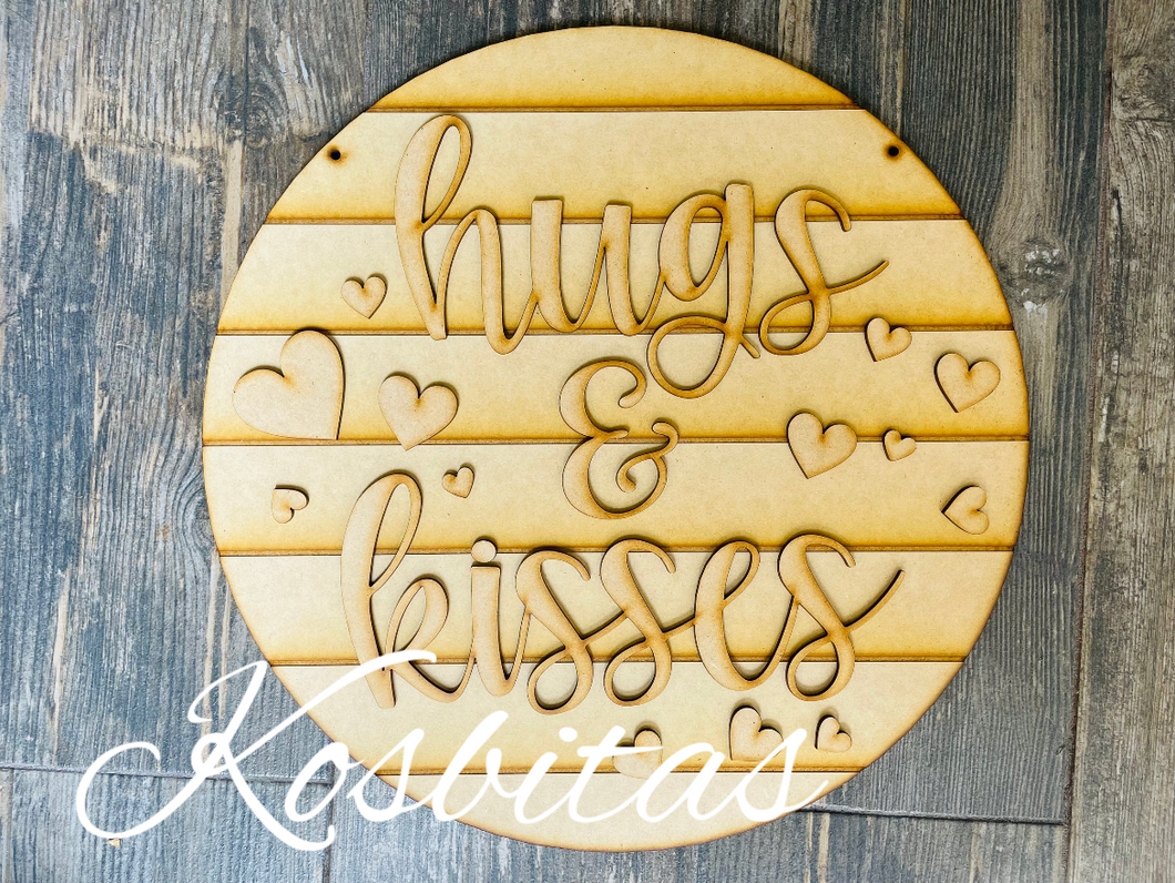 Letrero Hugs and Kisses